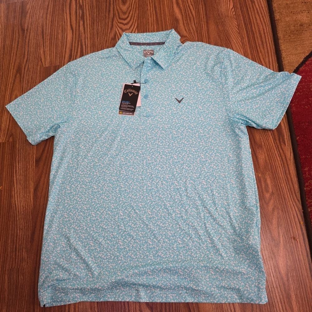 Callaway Men’s Aqua Printed Golf Polo